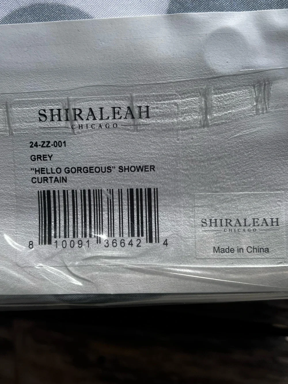 🚿NEW w/tags Shiraleah Hello Gorgeous Shower Curtain White Gray Fabric 72x72